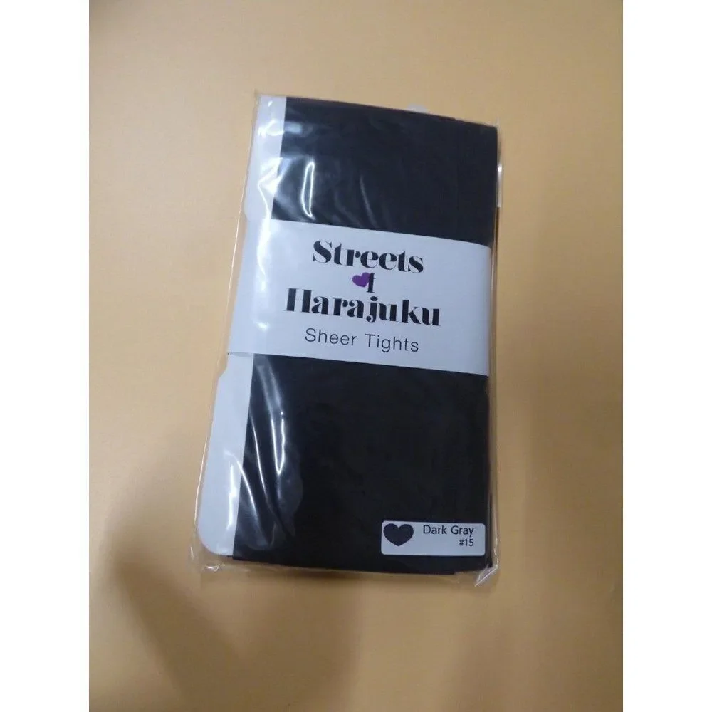 Streets Harajuku Sheer Tights, OS (90lbs-148lbs), 50D, Dark Gray